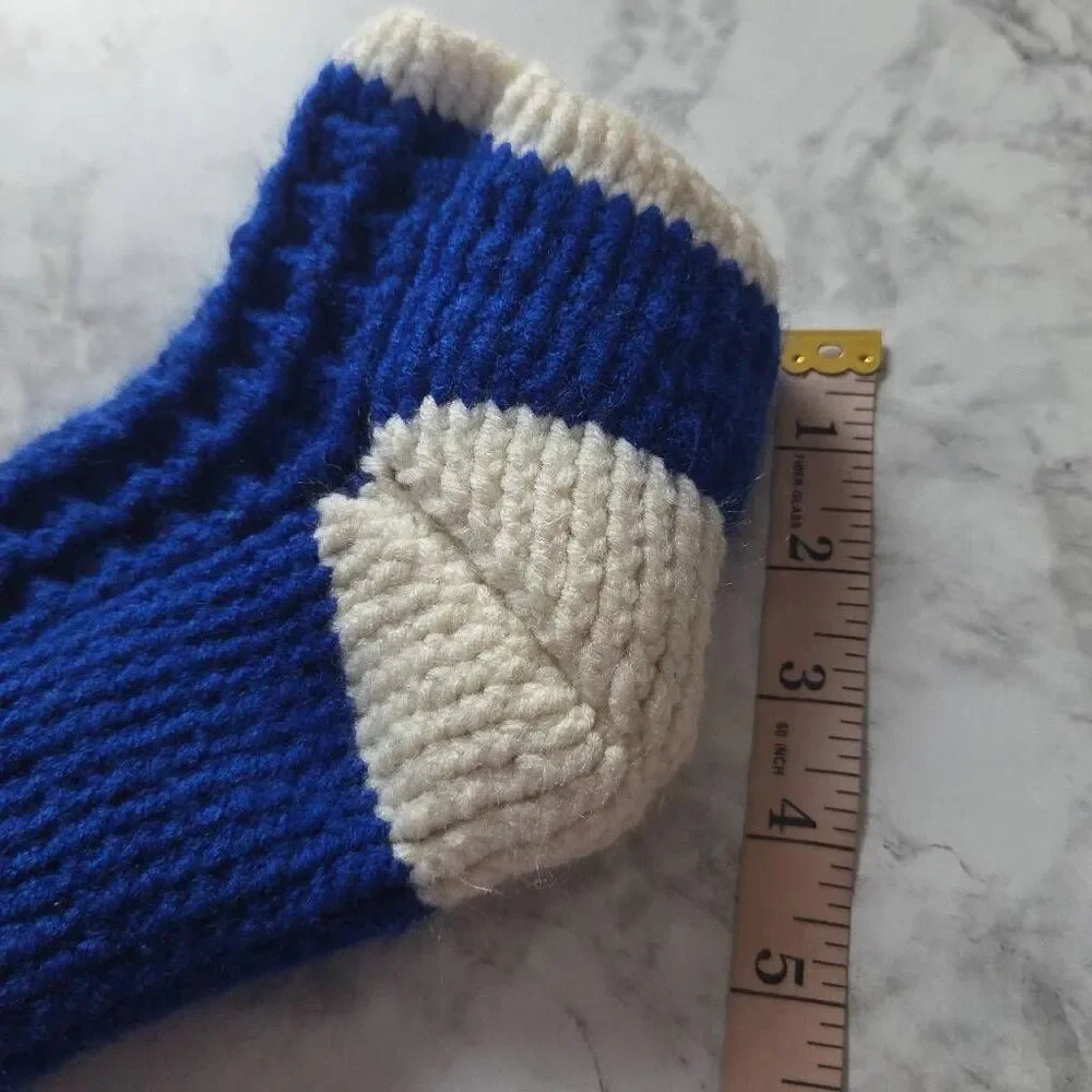 Handmade Blue and White Winter/Christmas Handmade Socks‎